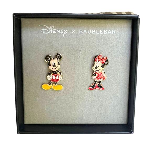 Disney x Baublebar Minnie and Mickey Mouse Crystal Statement Earrings